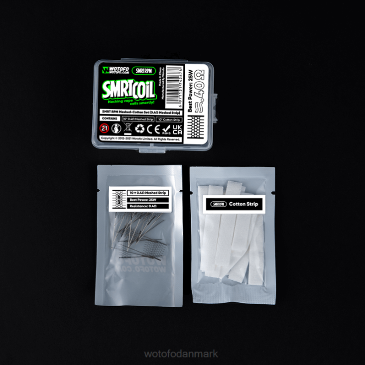 Wotofo SMRT rpm mesh-bomuldssæt 0,4 ohm mesh+bomuld - Wotofo disposable vape 880BD349